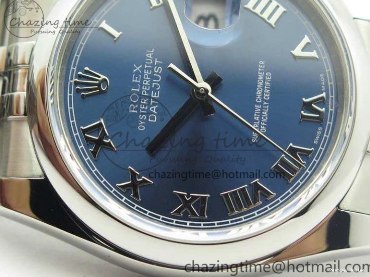 0201 DateJust 36mm SS 116200 ARF 1:1 Best Edition Blue Roman Dial On 904L SS Jubilee Bracelet SA GoodFit 3520